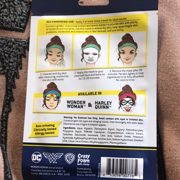 ✨🆕Crème Shop Minni Mouse/Pooh/& Wonder Woman Face Masks!BNIP!✨ - Picture 12 of 14